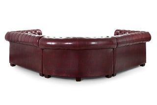 SOFAINSTORE Lancaster Oxblood Red Chesterfield Corner Sofa – Large Curved Design | Vintage Grandeur, Button-Tufted Arms