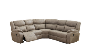 SOFAINSTORE Vistara Mink Fabric Recliner Corner Cinema Sofa – 6 Seater, Dual Manual Recline, Plush Deep Cushions