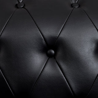 Black Leather Chesterfield 3 Seater Sofa