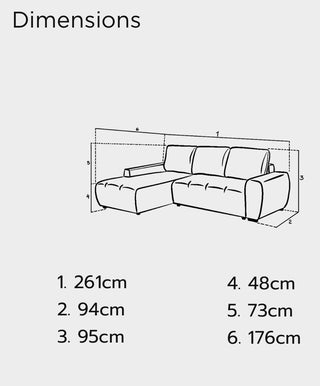 Lora Sofa Bed Mushroom Fabric Left Hand Facing Corner