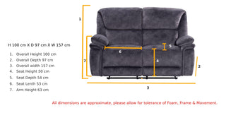SOFAINSTORE Montera Taupe Suede Fabric Recliner Sofa – 2 Seater | Dual Manual Recliners, Plush Comfort, Padded Armrests