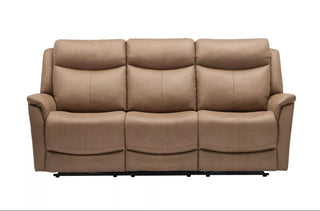 SOFAINSTORE Avelino Camel Tan Nubuk Electric Recliner Sofa – 3 Seater | Soft-Touch Fabric, Deep Comfort, Powered Recline