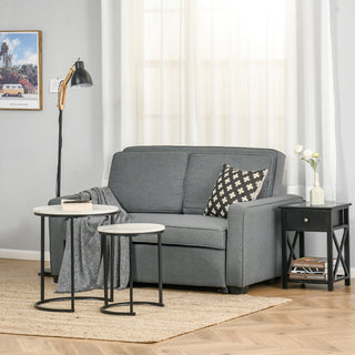 HOMCOM Double Sofa Bed Click Clack Sofa Bed Pull Out Bed with Adjustable Backrest for Living Room and Bedroom Grey - Sofa In Store