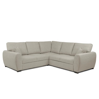 Camareom Corner Sofa Bed Cream Fabric With Storage - Sofa In Store