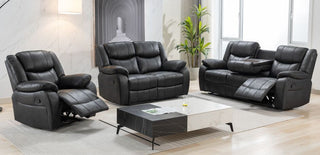 SOFAINSTORE Vistara 3+1+1 Seater Recliner Sofa Set – Black Fabric | High-Back Plush Comfort, Dual Manual Recline, Premium 5-Seater Living Room Set