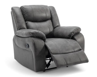 SOFAINSTORE Vistara Recliner Armchair – Grey Fabric | Manual Recline Chair with High-Back Comfort & Deep Padded Arms
