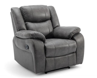 SOFAINSTORE Vistara Recliner Armchair – Grey Fabric | Manual Recline Chair with High-Back Comfort & Deep Padded Arms