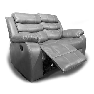Venlo Grey Leather Manual Recliner Sofa Set 3 Seater and 2 Seater