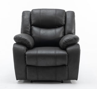 SOFAINSTORE Vistara Recliner Armchair – Black Fabric | Manual Recline Chair with High-Back Comfort & Deep Padded Arms