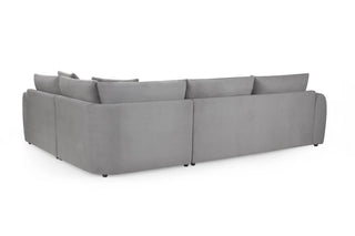 Mirabel Grey Velvet Right Hand Facing Corner Sofa | Stylish Design | Free Installation - Sofa In Store
