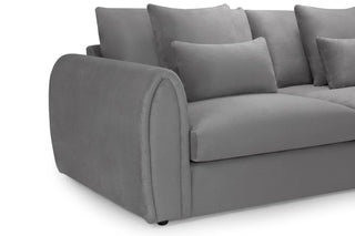 Mirabel Grey Velvet Right Hand Facing Corner Sofa | Stylish Design | Free Installation - Sofa In Store