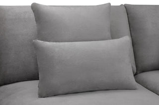 Mirabel Grey Velvet Right Hand Facing Corner Sofa | Stylish Design | Free Installation - Sofa In Store