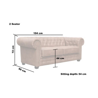 Haverly 3+2 Chesterfield Sofa Set - Distressed Leather Vintage Brown - Sofa In Store