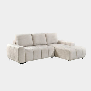 Lora Sofa Bed Beige Fabric Right Hand Facing Corner