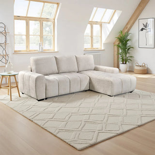 Lora Sofa Bed Beige Fabric Right Hand Facing Corner