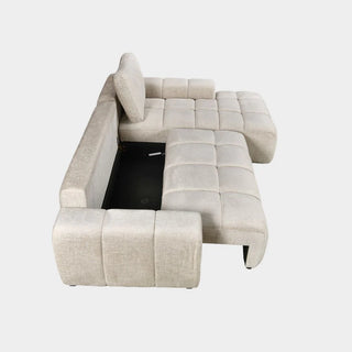 Lora Sofa Bed Beige Fabric Right Hand Facing Corner