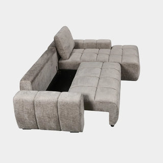 Lora Sofa Bed Mushroom Fabric Right Hand Facing Corner