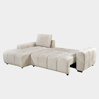 Lora Sofa Bed Mushroom Fabric Left Hand Facing Corner
