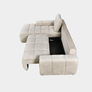 Lora Sofa Bed Mushroom Fabric Left Hand Facing Corner