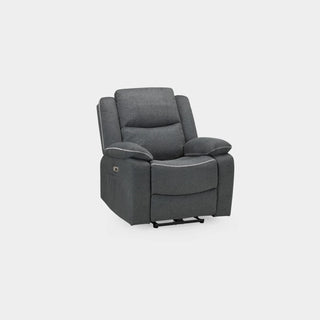 Gray recliner chair on a white background