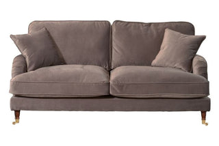 Mackenzie 3 Seater Velvet Fabric Sofa - Grey - Sofa In Store
