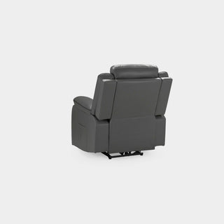 SOFAINSTORE Harald Grey Leather Electric Recliner Armchair | Power Recline, Padded Comfort & Contrast Stitching