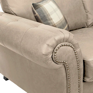 Bodnar 2 Seater Faux Leather Loveseat Beige - Sofa In Store