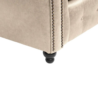Bodnar 2 Seater Faux Leather Loveseat Beige - Sofa In Store
