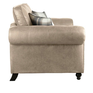 Bodnar 2 Seater Faux Leather Loveseat Beige - Sofa In Store