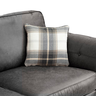 SOFAINSTORE Brantford Black Suede-Effect 3 Seater Sofa | Rolled Arms, Stud Detailing, Classic Chesterfield Style