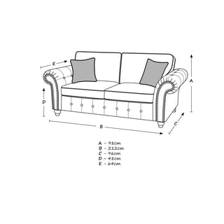 SOFAINSTORE Brantford Beige Suede-Effect 3 Seater Sofa | Rolled Arms, Stud Detailing, Classic Chesterfield Style