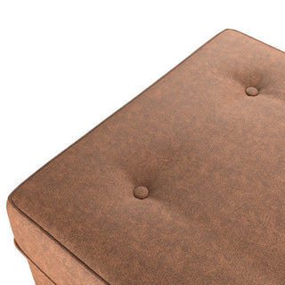 SOFAINSTORE Brantford Tan Brown Suede-Effect Footstool | Button-Top Ottoman, Classic Chesterfield Accent