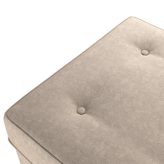 SOFAINSTORE Brantford Beige Suede-Effect Footstool | Button-Top Ottoman, Classic Chesterfield Accent