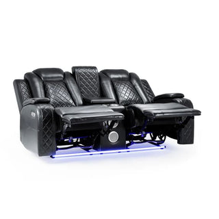 Lorain Leather Electric Recliner Sofa | 2 Seater | Black Finish - Sofa In Store