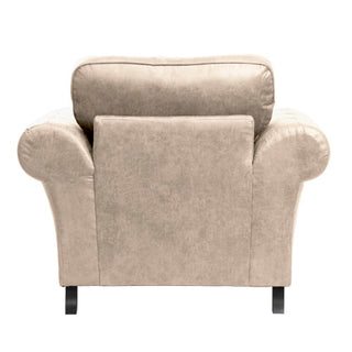 SOFAINSTORE Brantford Beige Suede-Effect Armchair | Chesterfield-Inspired Rolled Arms, Tufted Detailing, Heritage Lounge Chair