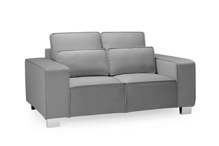 Sloane Sofa | Plush Velvet Fabric | Grey 2 Seater | Foam Cushions - Sofa In Store