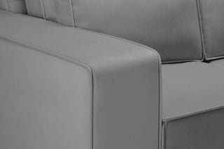 Sloane Sofa | Plush Velvet Fabric | Grey 2 Seater | Foam Cushions - Sofa In Store