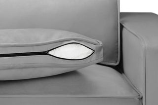 Sloane Sofa | Plush Velvet Fabric | Grey 2 Seater | Foam Cushions - Sofa In Store
