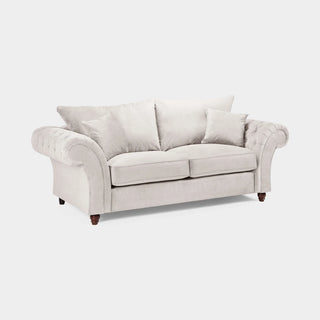 SOFAINSTORE Windsor 3 Seater Sofa – Beige Fabric | Classic Chesterfield Elegance with Rolled Arms & Heritage Detailing