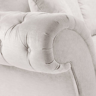 SOFAINSTORE Windsor 3 Seater Sofa – Beige Fabric | Classic Chesterfield Elegance with Rolled Arms & Heritage Detailing