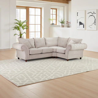 SOFAINSTORE Windsor Grey Fabric Right Hand Corner Sofa | Classic Chesterfield Style with Rolled Arms & Deep Seating