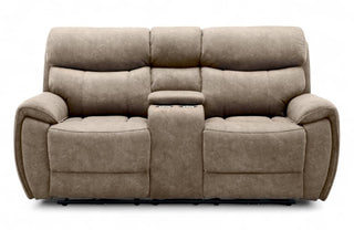 Titan 2 Seater Electric Reclining Cinema Console Sofa Mink Fabric