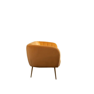 SOFAINSTORE Marenza Yellow Velvet Fabric 2 Seater Sofa | Mid-Century Curved Back, Boutique Accent Sofa