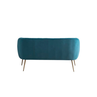 SOFAINSTORE Marenza Teal Velvet Fabric 2 Seater Sofa | Mid-Century Curved Back, Boutique Accent Sofa