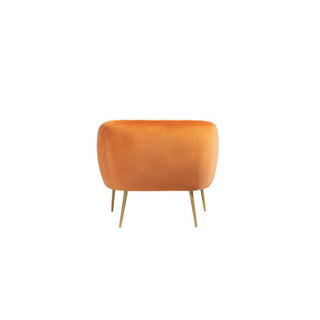 SOFAINSTORE Marenza Burnt Orange Velvet Armchair | Modern Barrel Design, Plush Accent Seating, Gold Legs