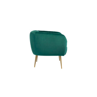 SOFAINSTORE Marenza Green Velvet Armchair | Modern Barrel Design, Plush Accent Seating, Gold Legs