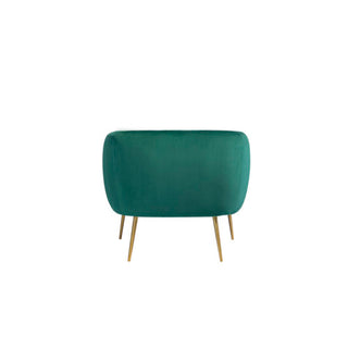 SOFAINSTORE Marenza Green Velvet Armchair | Modern Barrel Design, Plush Accent Seating, Gold Legs