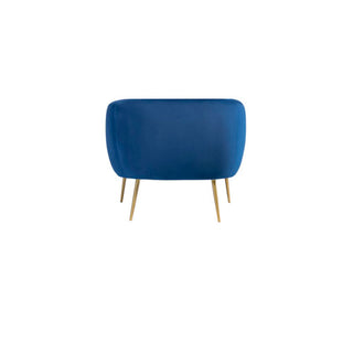 SOFAINSTORE Marenza Blue Velvet Armchair | Modern Barrel Design, Plush Accent Seating, Gold Legs