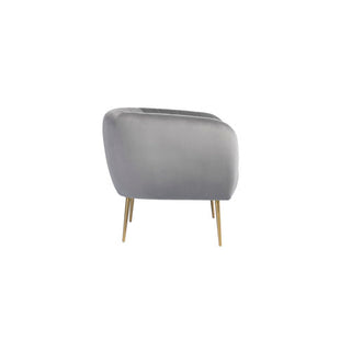 SOFAINSTORE Marenza Grey Velvet Armchair | Modern Barrel Design, Plush Accent Seating, Gold Legs