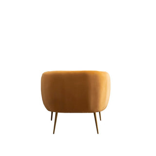 SOFAINSTORE Marenza Yellow Velvet Armchair | Modern Barrel Design, Plush Accent Seating, Gold Legs